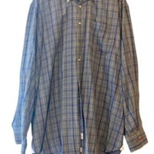 Peter Millar Blue Plaid Buttondown - Size XL
